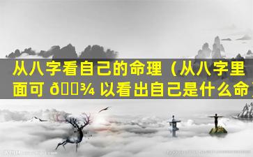 从八字看自己的命理（从八字里面可 🌾 以看出自己是什么命）